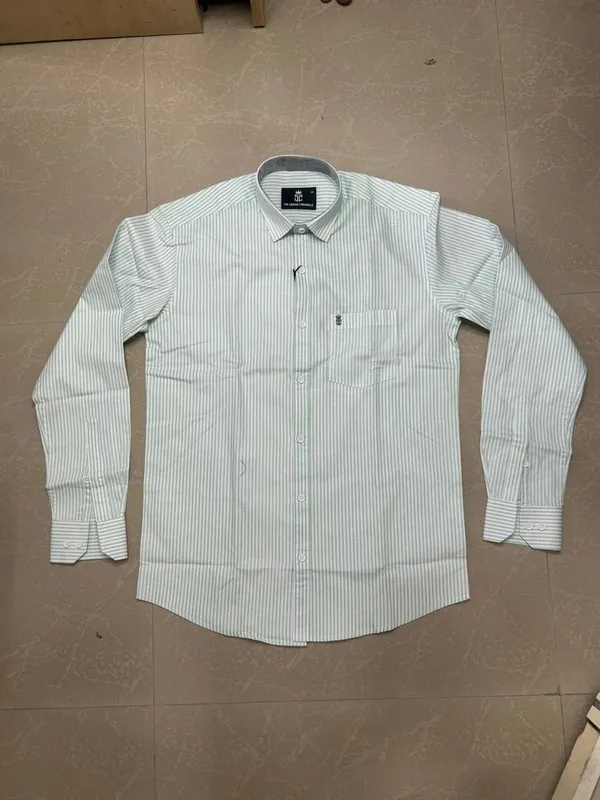 White_Pure_Cotton_Pinstripe_Full_Sleeve_Formal_Shirt_For_Men