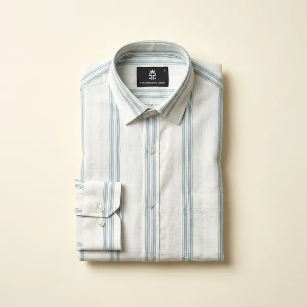White_Pure_Cotton_Striped_Full_Sleeve_Casual_Shirt_For_Men