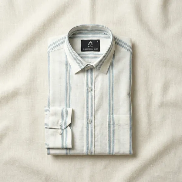 White_Pure_Cotton_Striped_Full_Sleeve_Casual_Shirt_For_Men