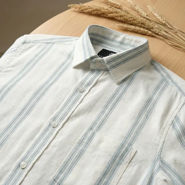 White_Pure_Cotton_Striped_Full_Sleeve_Casual_Shirt_For_Men