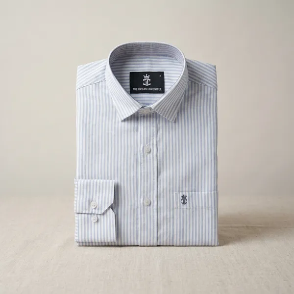 White_Pure_Cotton_Striped_Full_Sleeve_Formal_Shirt_For_Men