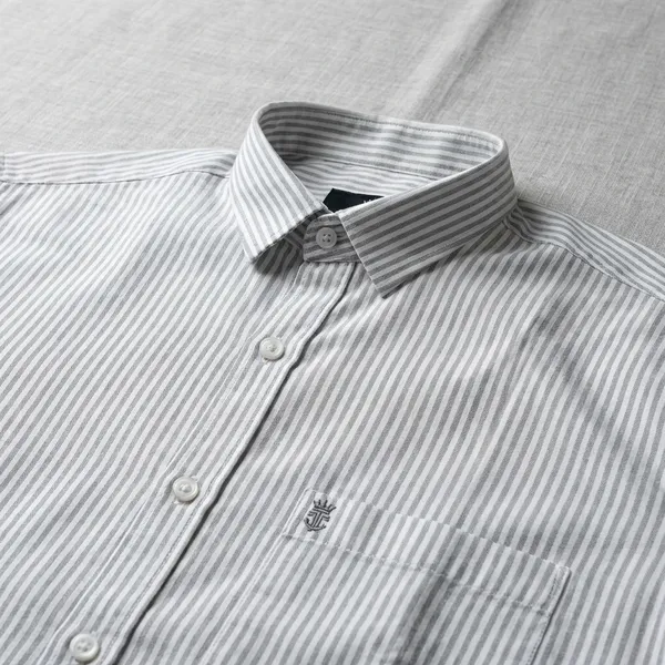 White_Pure_Cotton_Striped_Full_Sleeve_Formal_Shirt_For_Men