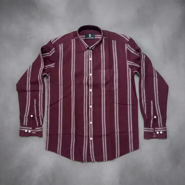 Maroon_Pure_Cotton_Striped_Full_Sleeve_Casual_Shirt_For_Men