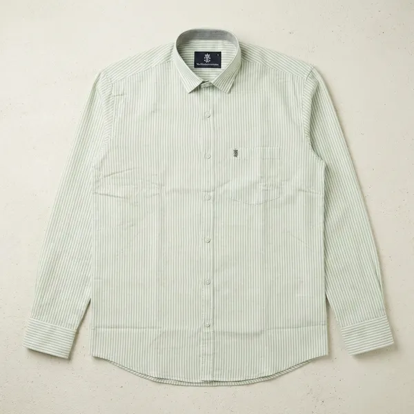 White_Pure_Cotton_Pinstripe_Full_Sleeve_Formal_Shirt_For_Men