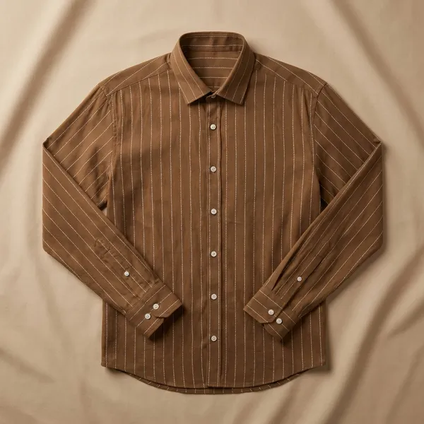 Brown_Pure_Cotton_Striped_Formal_Casual_With_Full_Sleeves_Shirt_For_Men