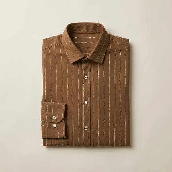 Brown_Pure_Cotton_Striped_Formal_Casual_With_Full_Sleeves_Shirt_For_Men