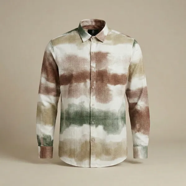 Multicolor_Pure_Cotton_Long_Sleeve_Watercolor_Tie-Dye_Casual_Shirt_For_Men