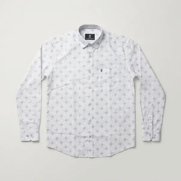 White_Pure_Cotton_Printed_Full_Sleeve_Formal_Shirt_For_Men