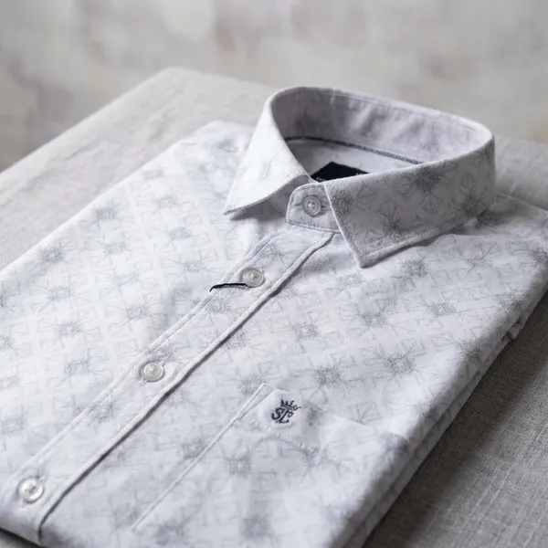 White_Pure_Cotton_Printed_Full_Sleeve_Formal_Shirt_For_Men