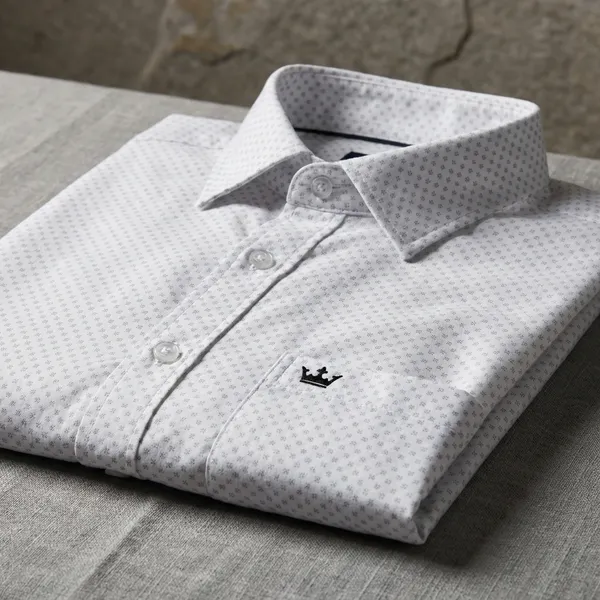 White_Pure_Cotton_Printed_Full_Sleeve_Formal_Shirt_For_Men