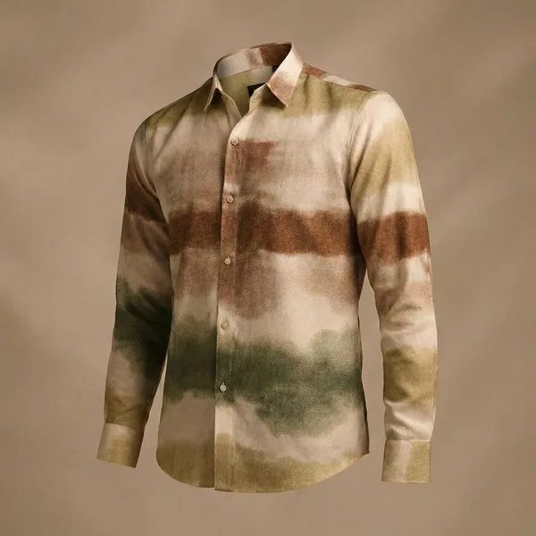 Multicolor_Pure_Cotton_Tie-Dye_Long_Sleeve_Shirt_For_Men