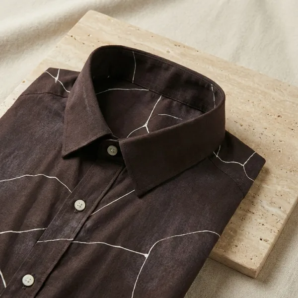 Dark_Brown_Pure_Cotton_Abstract_Print_Casual_Shirt_For_Men