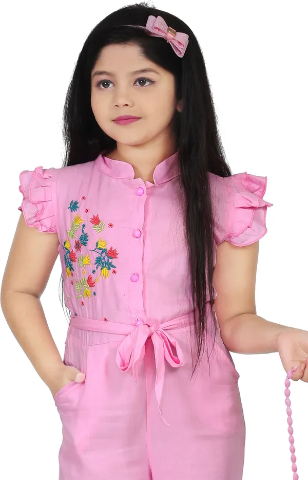 Pink_Rayon_Embroidered_Regular_Jumpsuit_For_Girls
