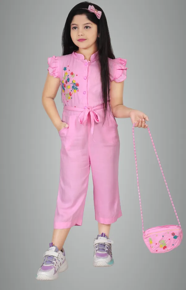 Pink_Rayon_Embroidered_Regular_Jumpsuit_For_Girls