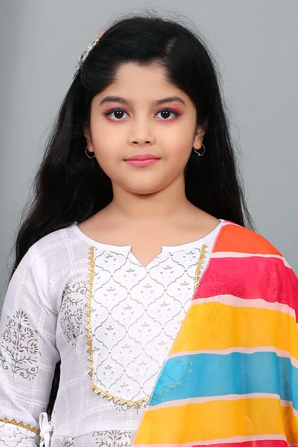 White_Pure_Cotton_Printed_Kurta_Pyjama_And_Dupatta_Set_For_Girls