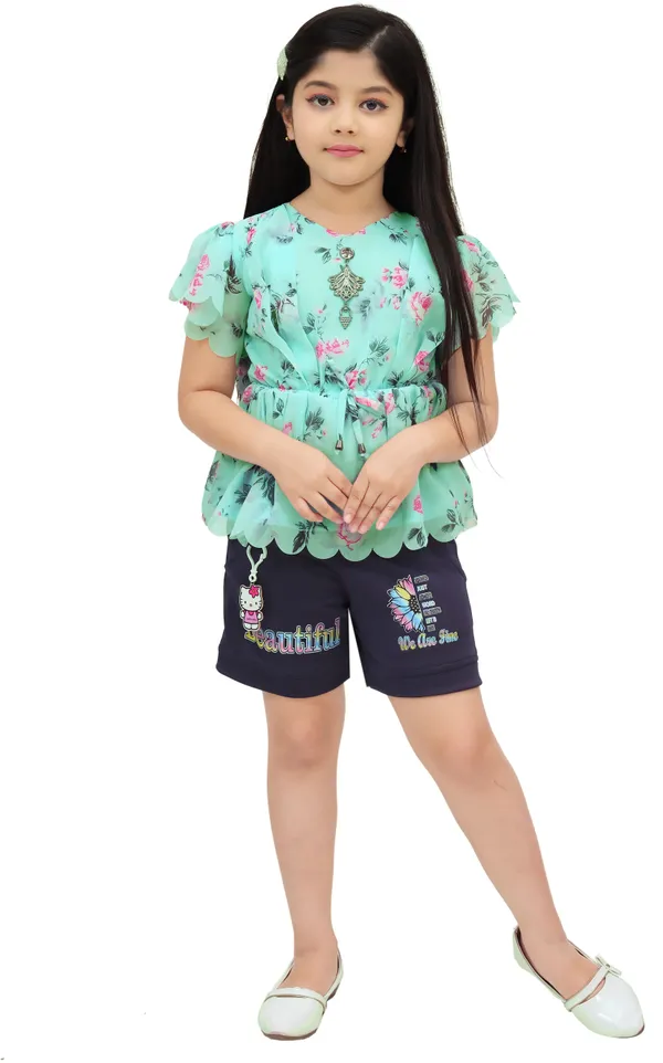 Aquablue_Chiffon_Printed_Top_And_Pant_Set_For_Girls