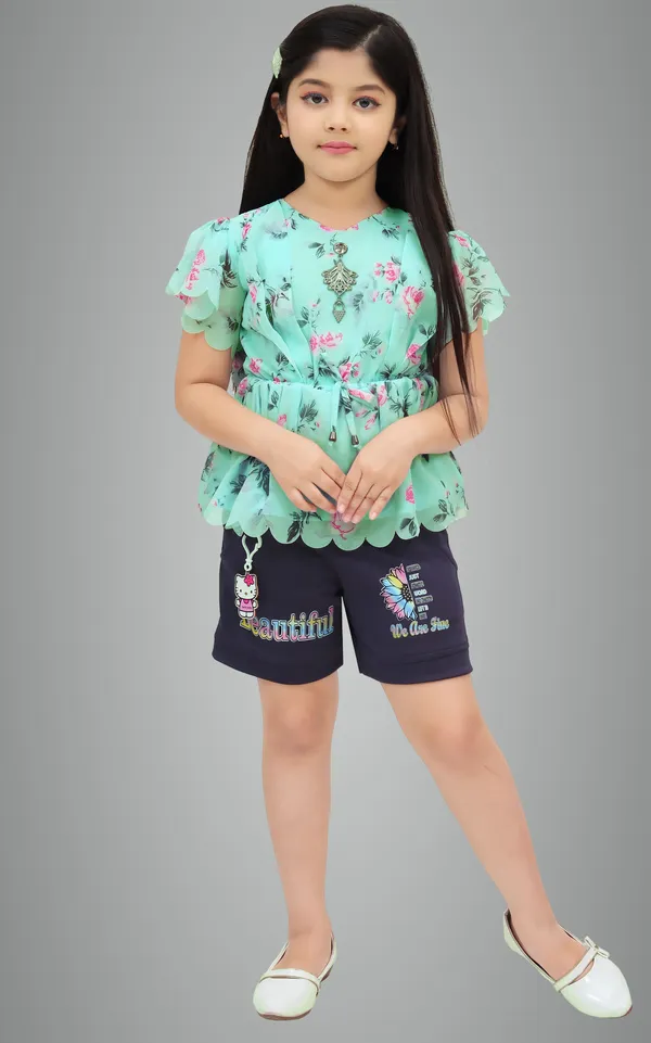 Aquablue_Chiffon_Printed_Top_And_Pant_Set_For_Girls
