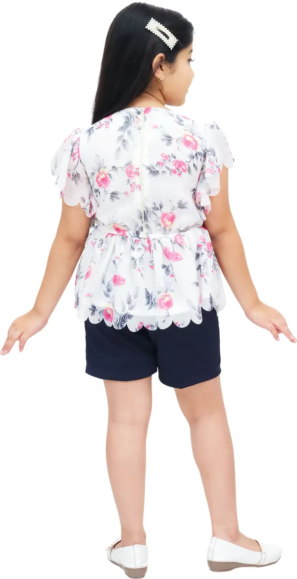 White_Chiffon_Printed_Top_And_Pant_Set_For_Girls