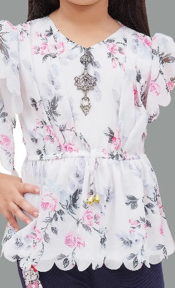 White_Chiffon_Printed_Top_For_Girls