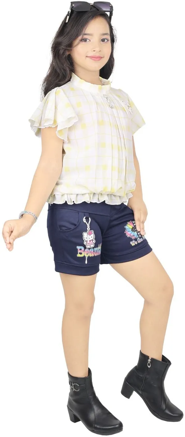 Lemon_Cotton_Blend_Printed_Shorts_For_Girls