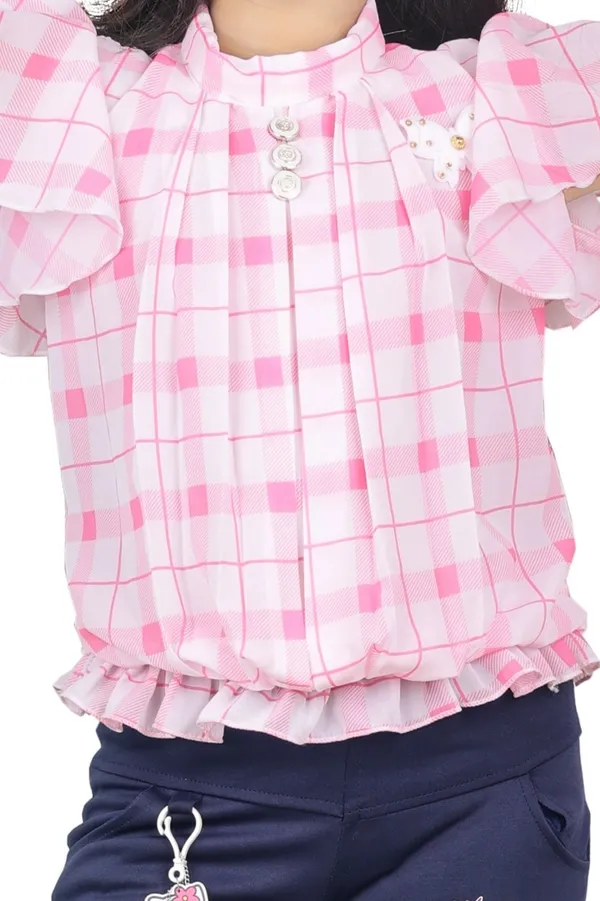 Pink_And_Blue_Cotton_Blend_Printed_Shorts_For_Girls