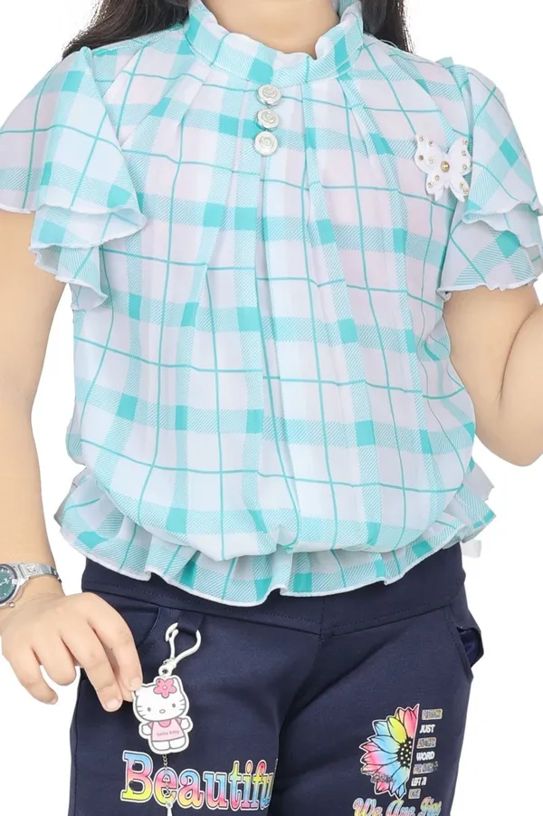 Seagreen_Cotton_Blend_Printed_Shorts_For_Girls