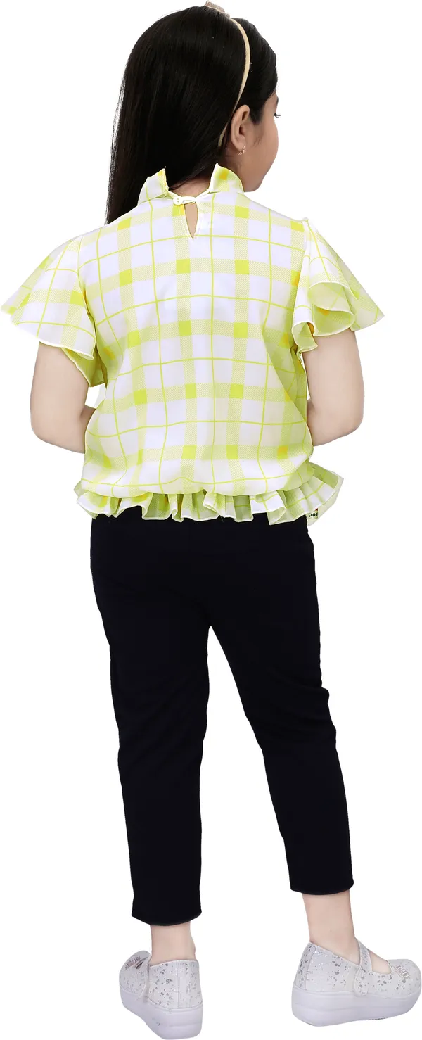 Lemon_Cotton_Blend_Checkered_Top_For_Girls