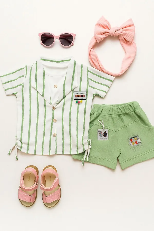 Pista_Green_Cotton_Blend_Striped_Shorts_For_Girls