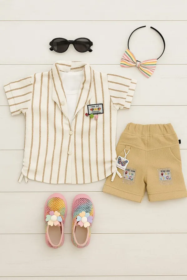 Tasar_Cotton_Blend_Striped_Shorts_For_Girls