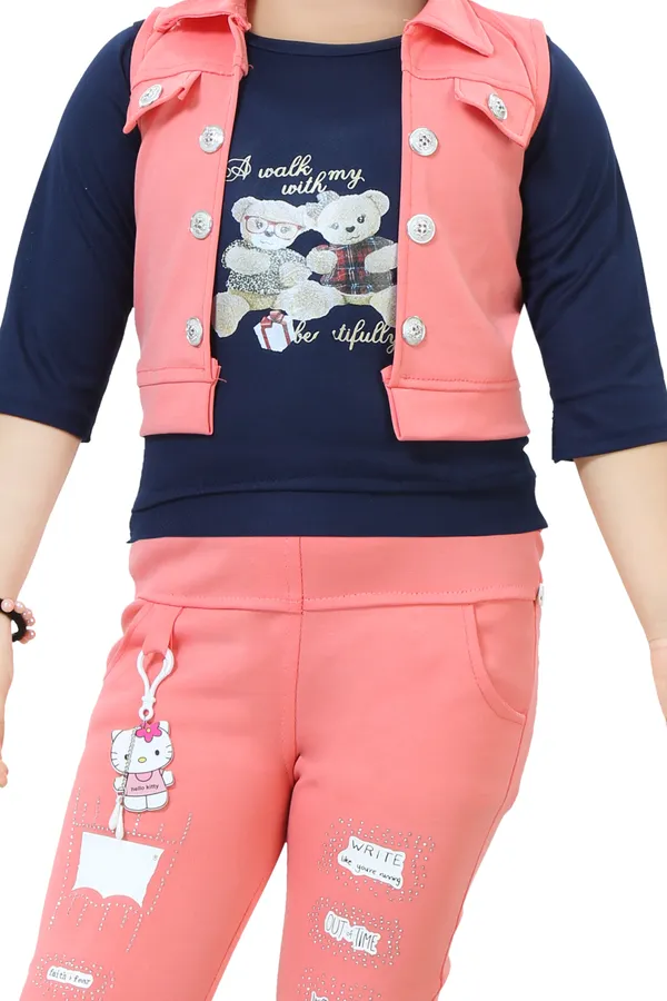 Peach_Cotton_Blend_Self_Design_Jacket_For_Girls