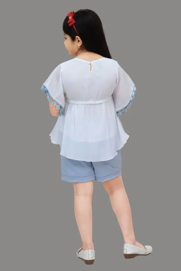 Aqua_Blue_Chiffon_Printed_Top_And_Short_Pant_For_Girls