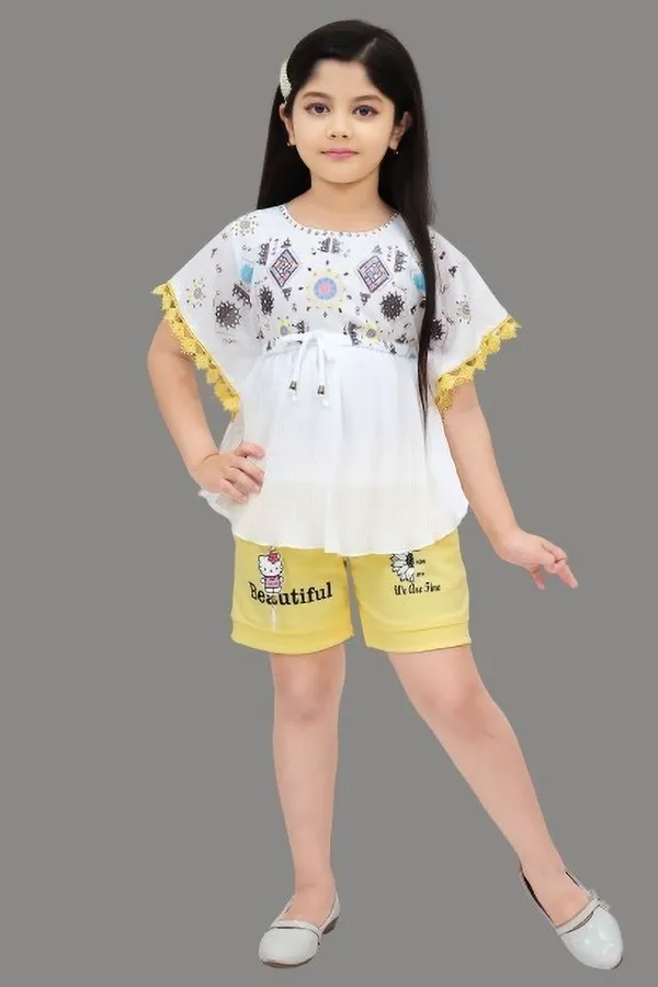 Lemon_Chiffon_Printed_Top_And_Short_Pant_For_Girls