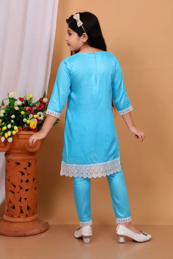 Aqua_Blue_Rayon_Applique_Kurta_And_Churidar_Set_For_Girls