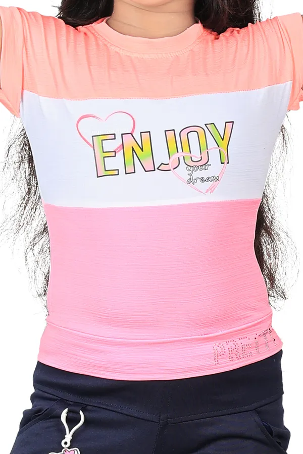 Peach_Cotton_Blend_Printed_Shorts_For_Girls