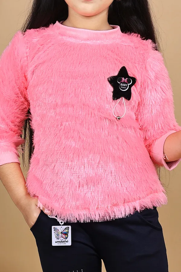Pink_Fur_Self_Design_Pant_For_Girls