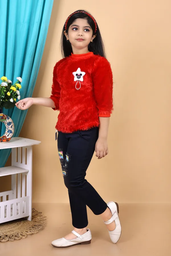 Red_Fur_Self_Design_Pant_For_Girls