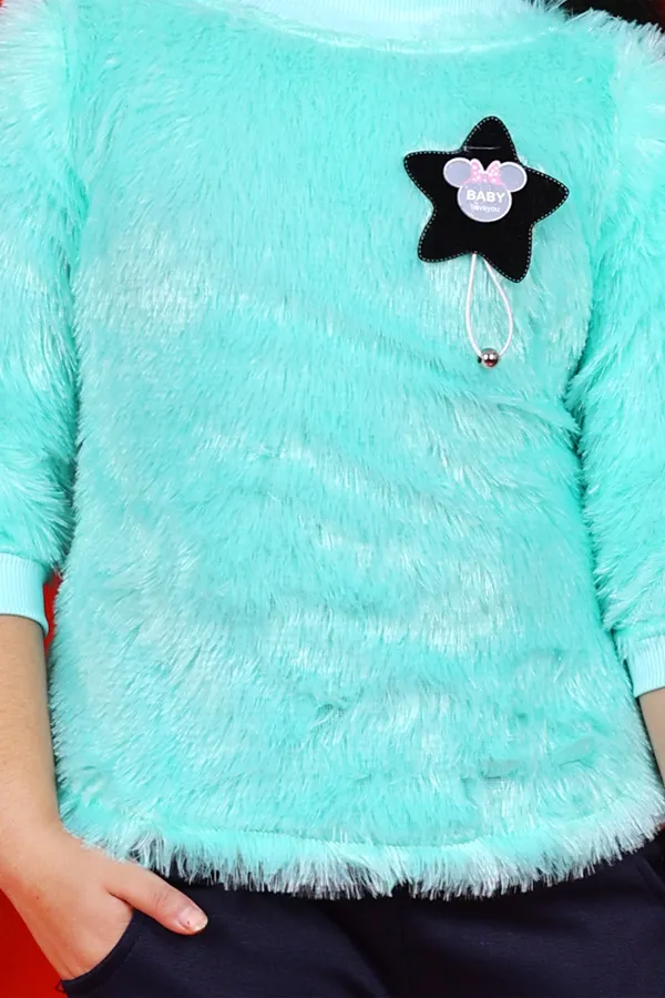 Seagreen_Fur_Self_Design_Pant_For_Girls