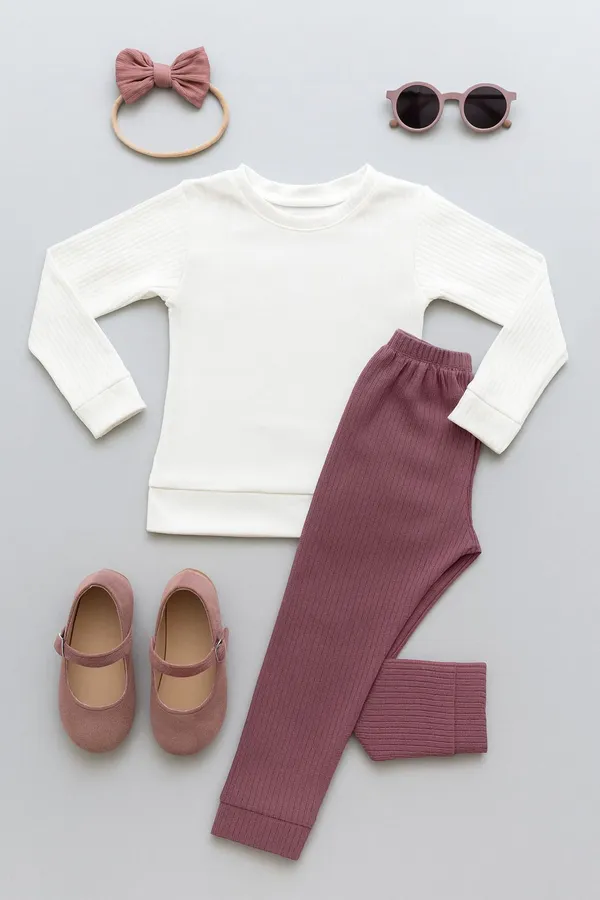 Brown_And_White_Cotton_Blend_Printed_Top_And_Pant_Set_For_Girls