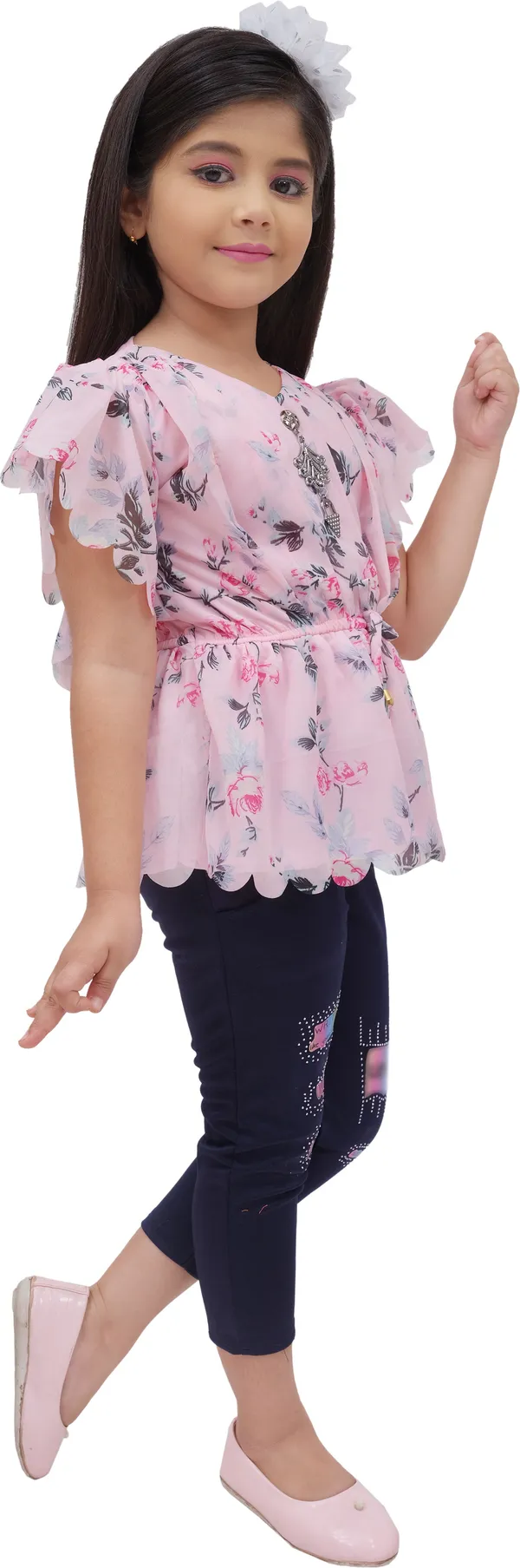 Peach_Chiffon_Printed_Top_For_Girls