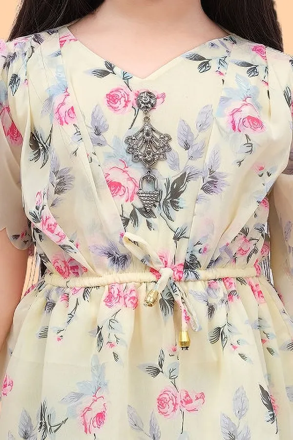 Lemon_Chiffon_Floral_Print_Tunic_For_Girls