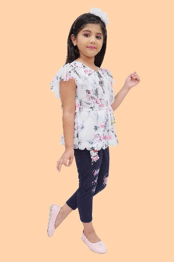 White_Chiffon_Floral_Print_Tunic_For_Girls