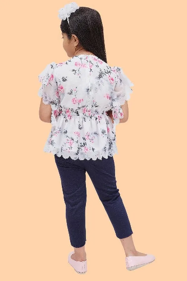 White_Chiffon_Floral_Print_Tunic_For_Girls