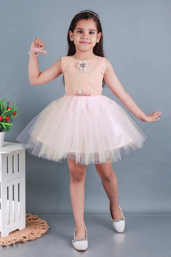 Peach_Net_Embellished_Fit_And_Flare_Dress_For_Girls