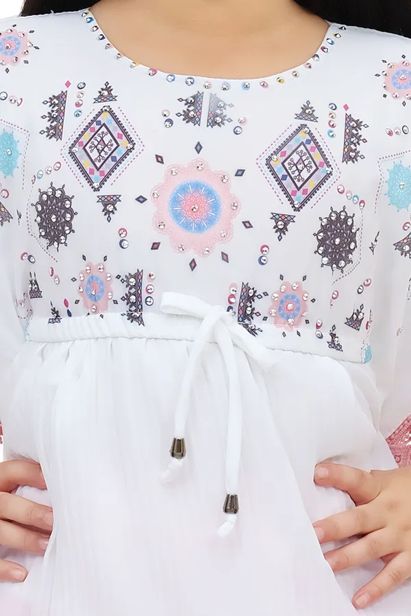 Pink_Chiffon_Graphic_Print_Tunic_For_Girls