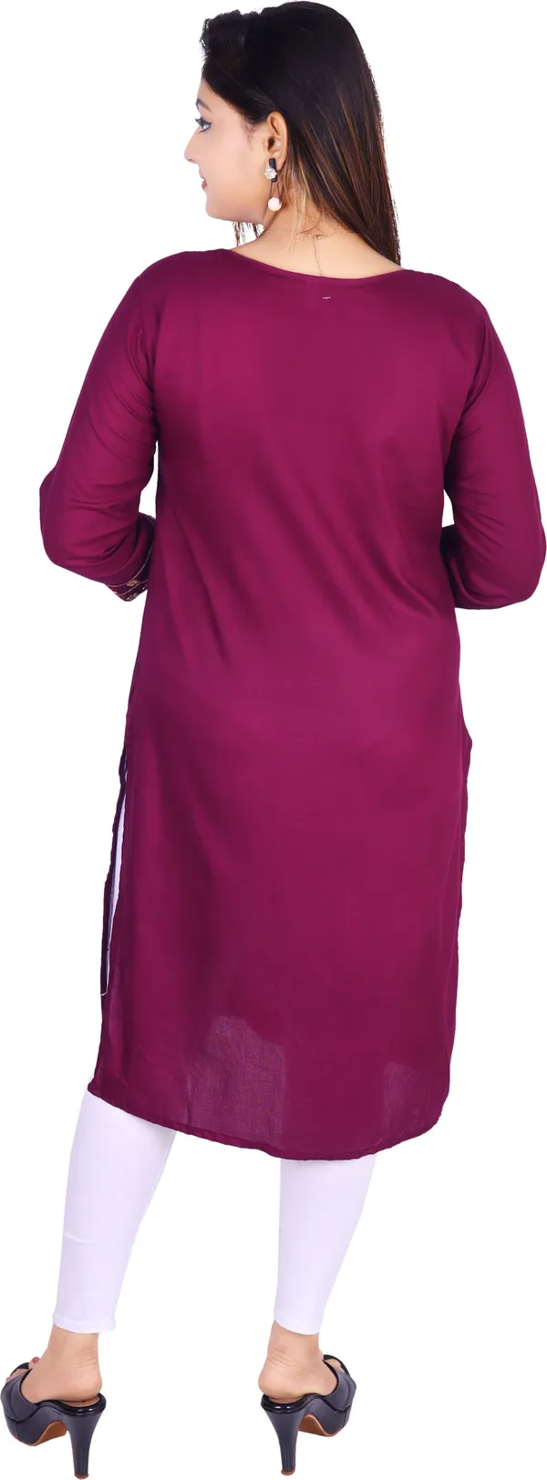 Purple_Cotton_Rayon_Embroidered_Kurta_For_Women