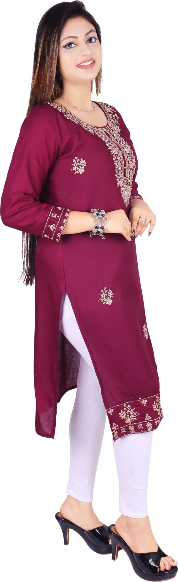 Purple_Cotton_Rayon_Embroidered_Kurta_For_Women