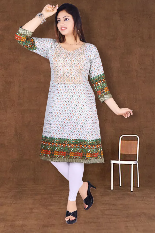 Green_Cotton_Rayon_Embroidered_Kurta_For_Women