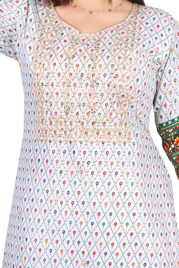 Green_Cotton_Rayon_Embroidered_Kurta_For_Women