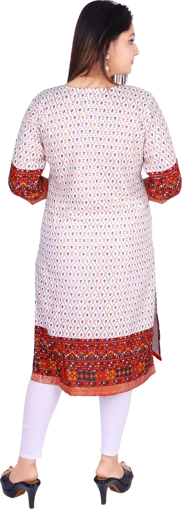 Red_Cotton_Rayon_Embroidered_Kurta_For_Women