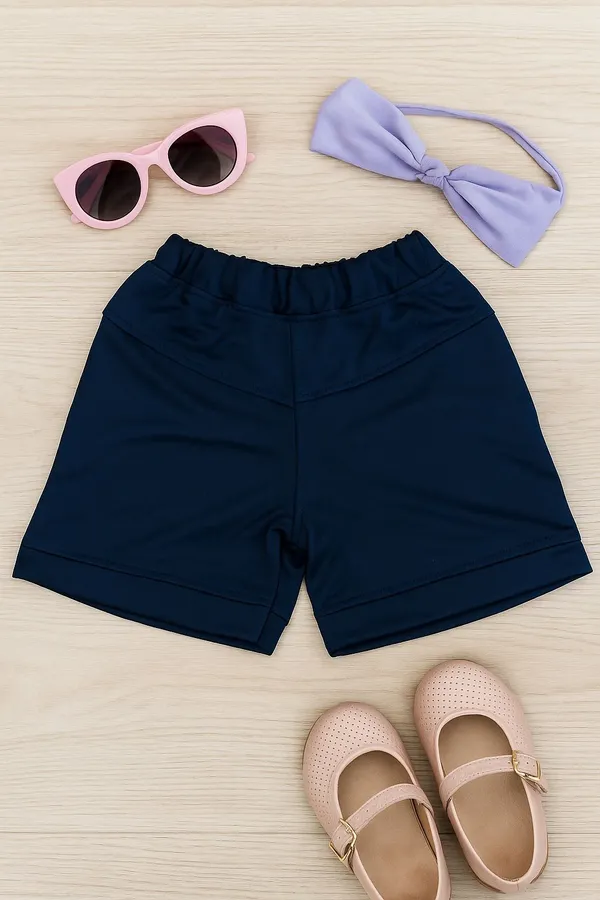Navy_Blue_Cotton_Blend_Printed_Short_For_Girls